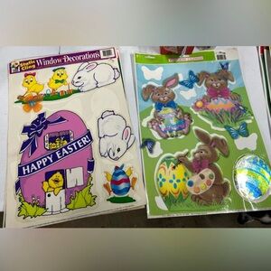 Vintage holiday window clings.  Includes Easter, Christmas, Fall/Back to school